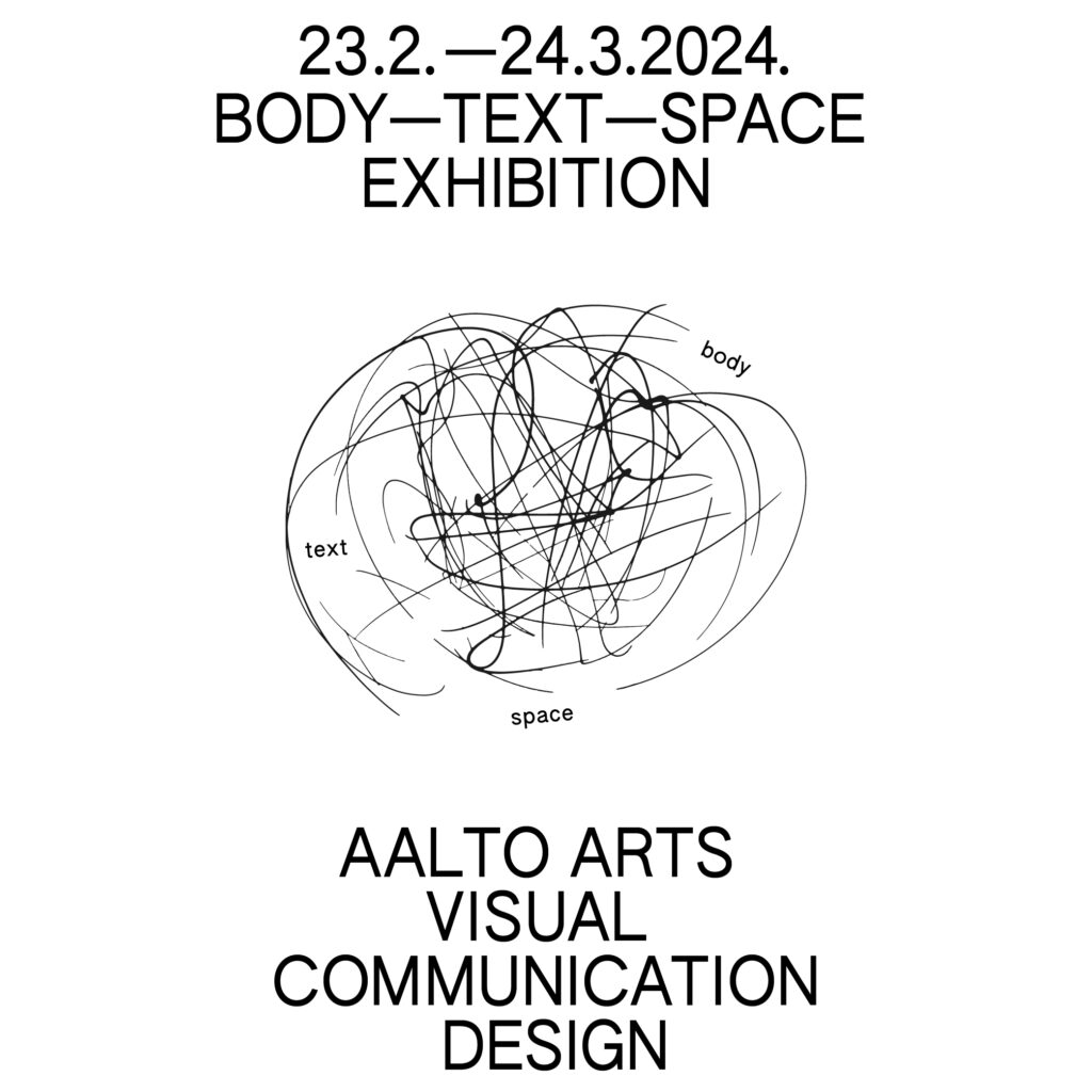 body—text—space Exhibition at Luonnos explores the interactive relationships between body, text, and space. 23.2.–24.3.2024